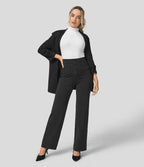 Elsa | Comfortable High-Waist Black Trousers with Pockets - Lumina