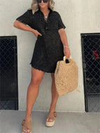 Emberlynette | Denim Shirt Dress - Lumina