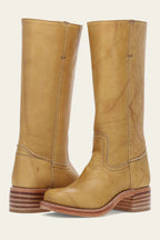 Emily | Classic Western Mid Calf Boots with Stacked Heel - Lumina