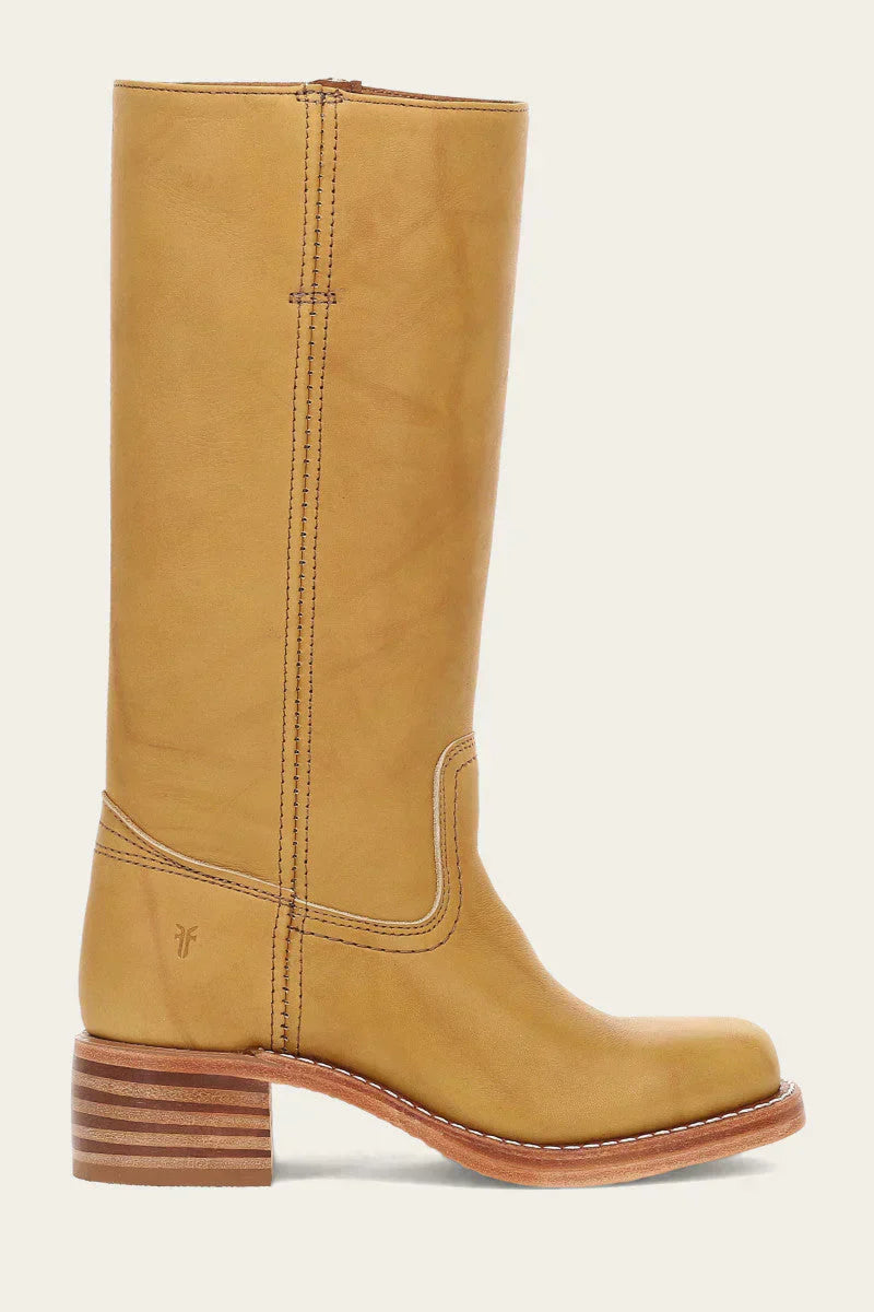 Emily | Classic Western Mid Calf Boots with Stacked Heel - Lumina