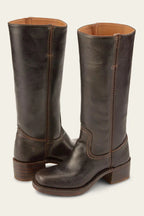 Emily | Classic Western Mid Calf Boots with Stacked Heel - Lumina