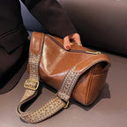 Florence | Sleek Minimalist Crossbody Bag with Patterned Strap - Lumina