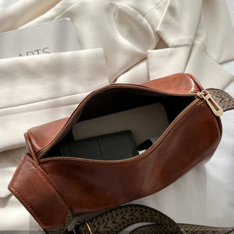 Florence | Sleek Minimalist Crossbody Bag with Patterned Strap - Lumina