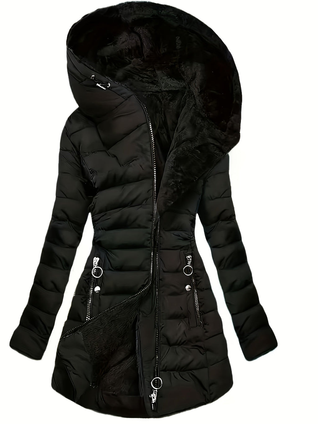 Freya | Cozy Fleece-Lined Puffer Coat with Oversized Hood - Lumina
