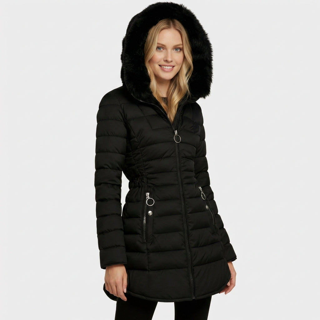 Freya | Cozy Fleece-Lined Puffer Coat with Oversized Hood - Lumina