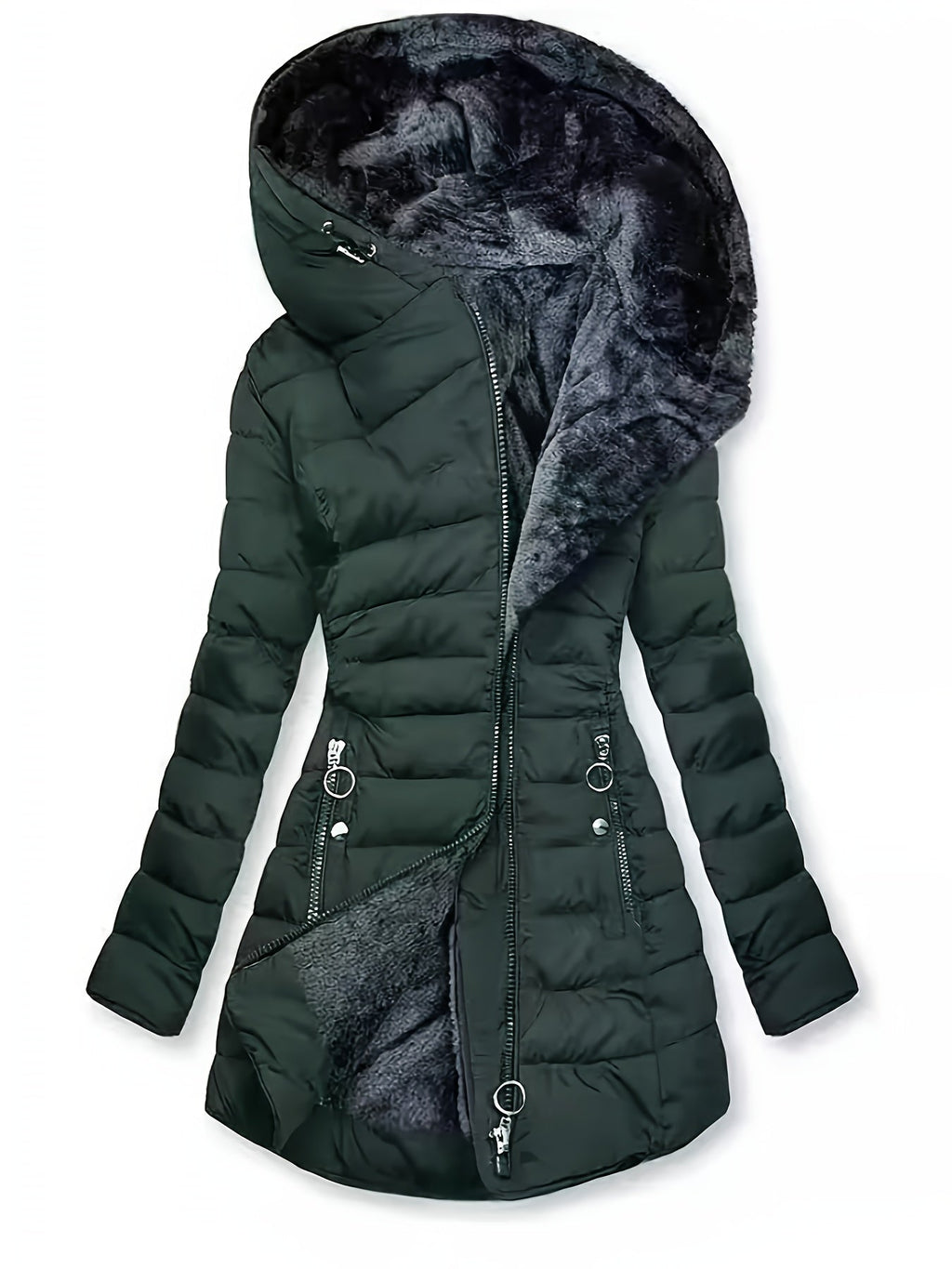 Freya | Cozy Fleece-Lined Puffer Coat with Oversized Hood - Lumina