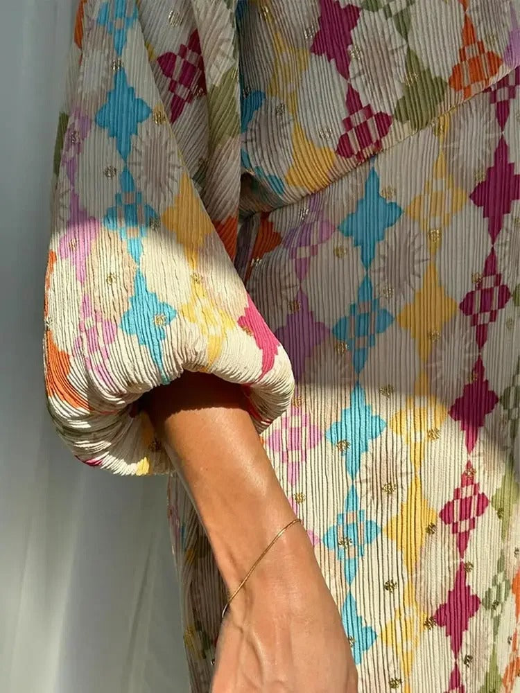 Grace | Colorful Relaxed Fit Casual Two Piece Set - Lumina