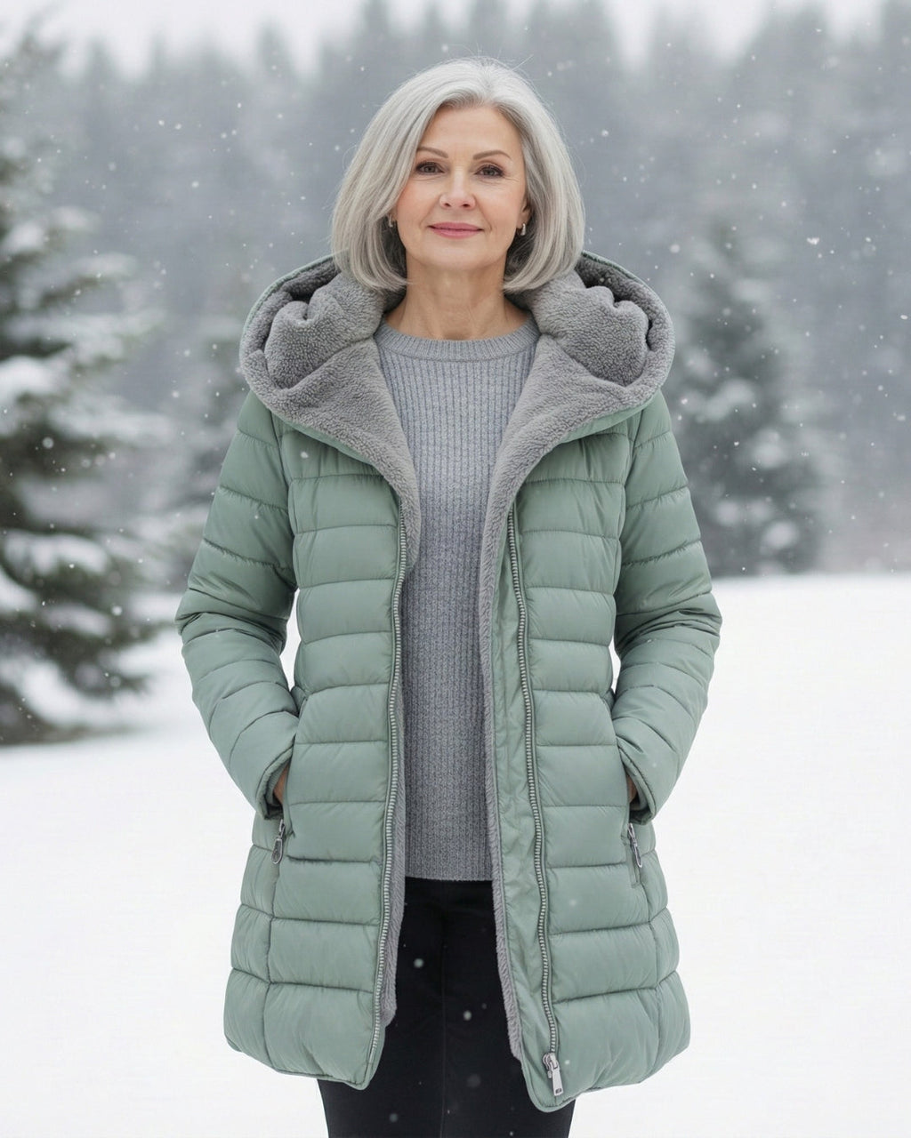 Grace | Elegant Fleece-Lined Puffer Jacket with Flattering Fit - Lumina