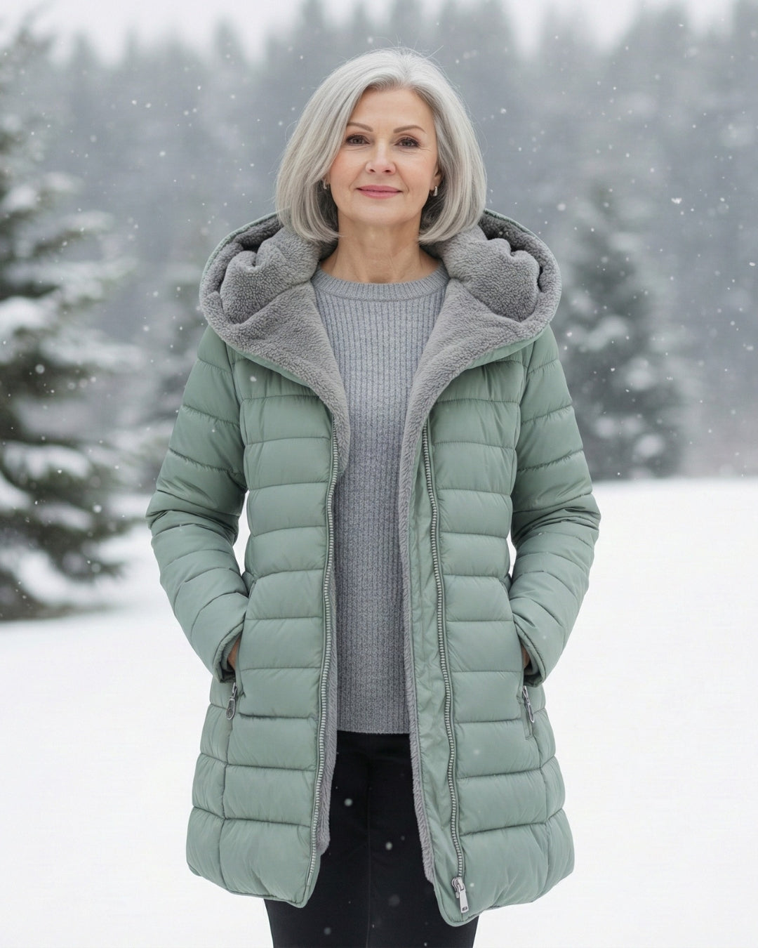 Grace | Elegant Fleece-Lined Puffer Jacket with Flattering Fit - Lumina