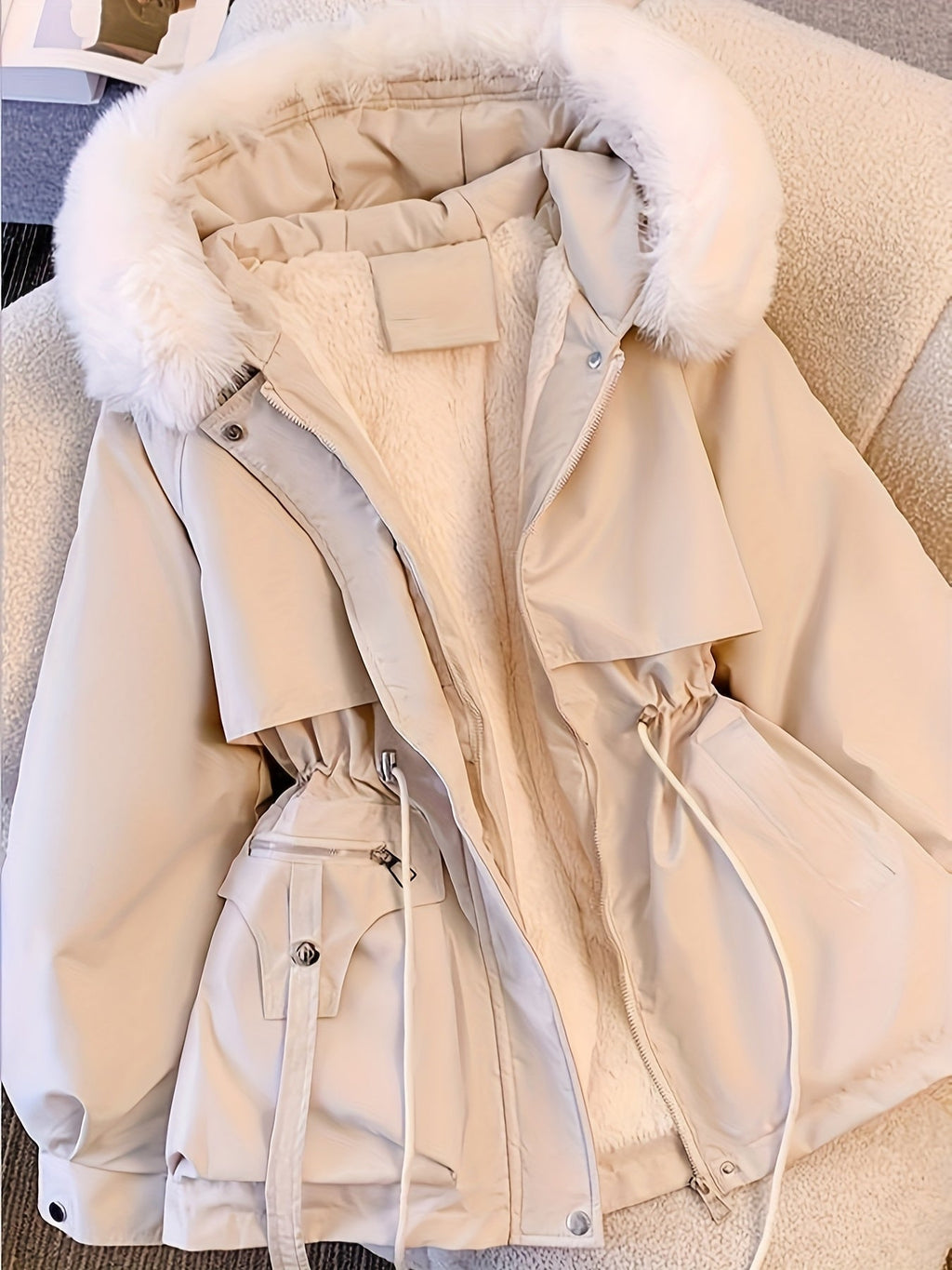 Hailey | Cozy Faux-Fur Trimmed Utility Parka Jacket - Lumina