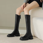 Hazel | Elegant Black Knee High Boots with Orthopedic Support - Lumina