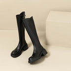 Hazel | Elegant Black Knee High Boots with Orthopedic Support - Lumina