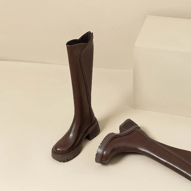 Hazel | Elegant Black Knee High Boots with Orthopedic Support - Lumina