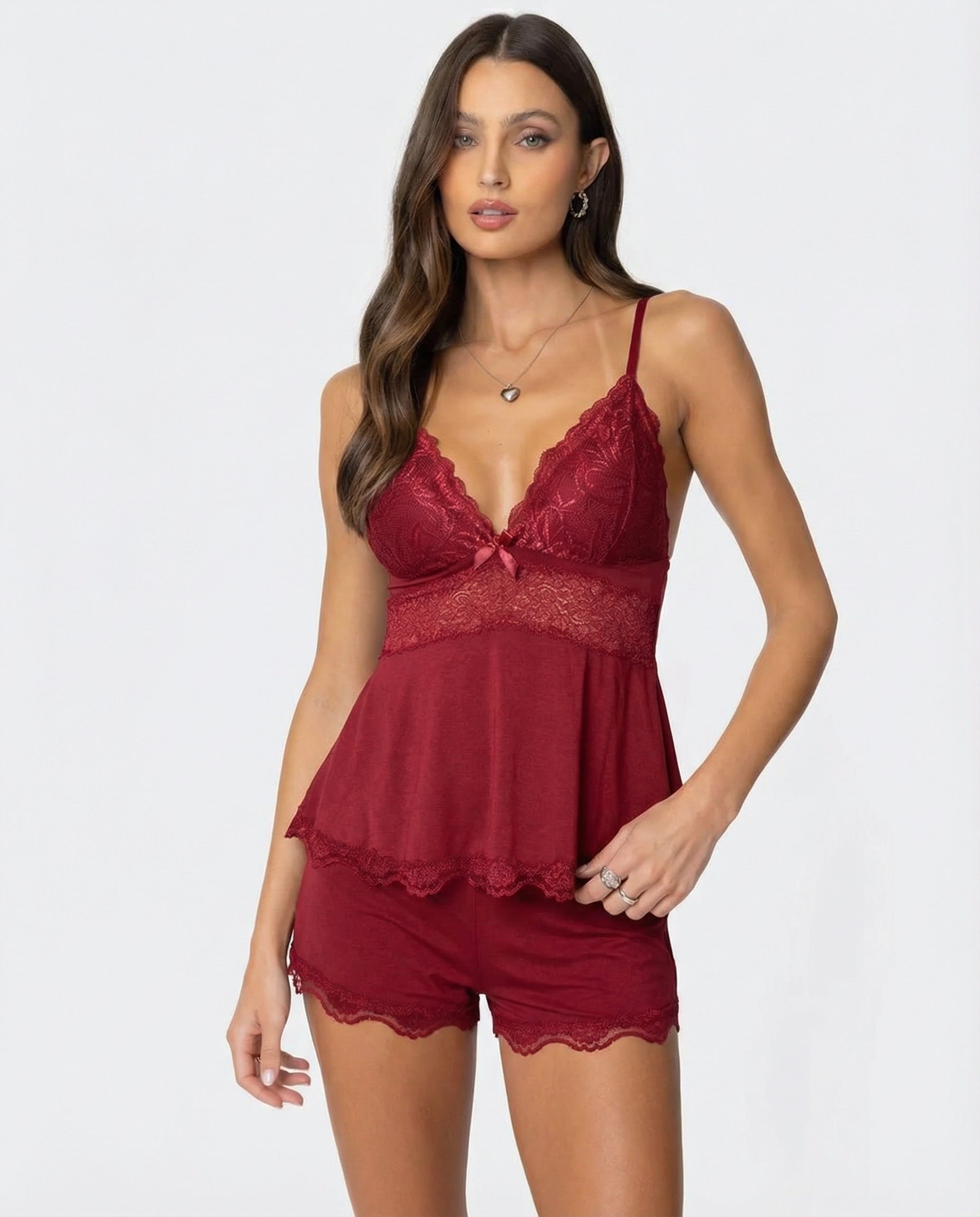 Anne - Silky Soft Lace Pajama Set