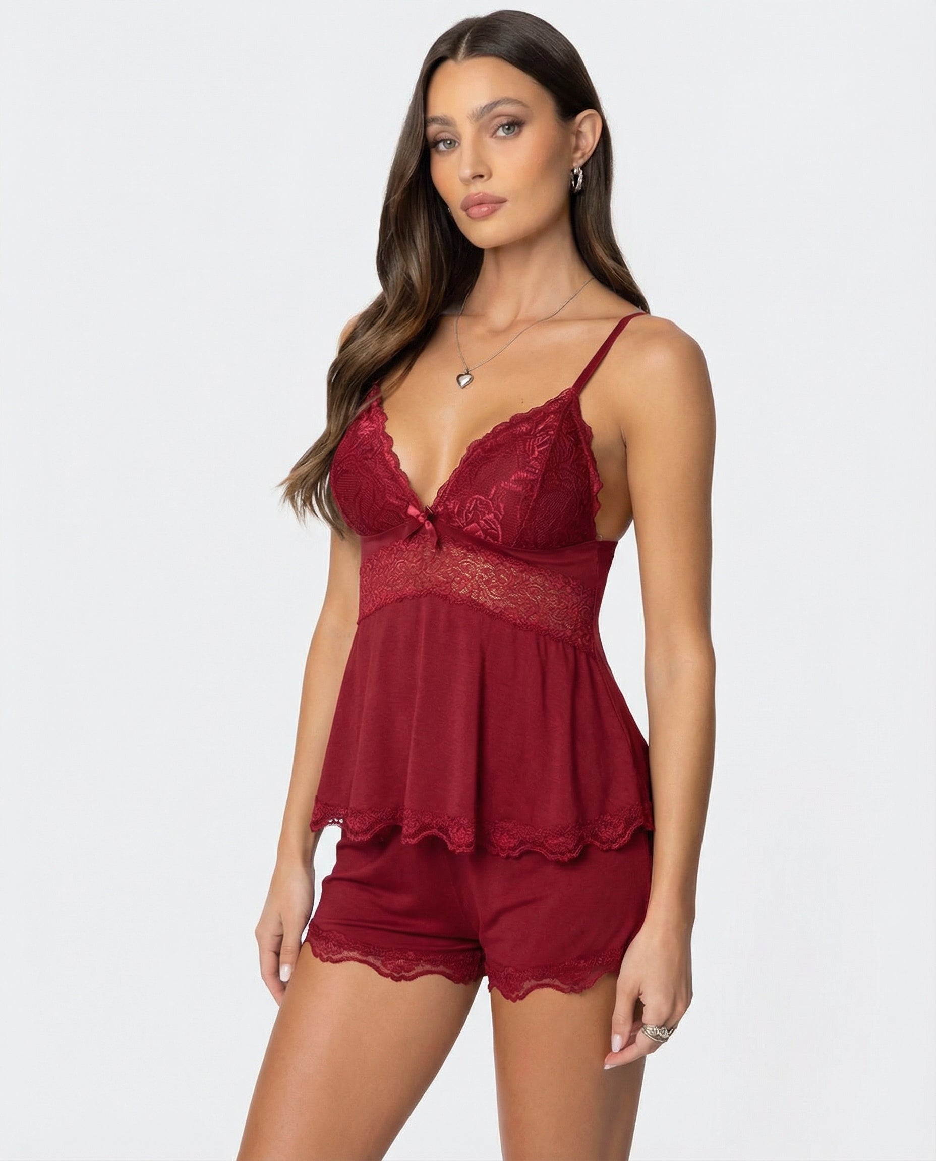 Anne - Silky Soft Lace Pajama Set