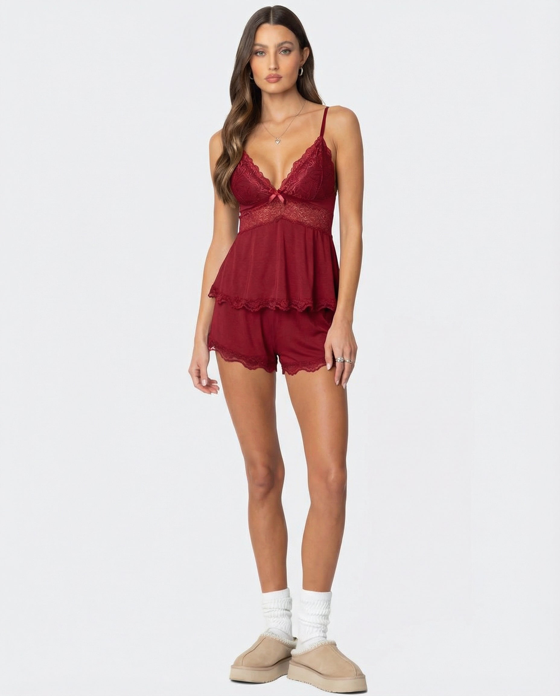 Anne - Silky Soft Lace Pajama Set