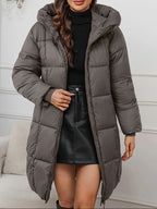 Holly | Cozy Longline Hooded Puffer Coat with Minimalist Design - Lumina