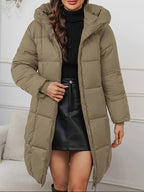Holly | Cozy Longline Hooded Puffer Coat with Minimalist Design - Lumina