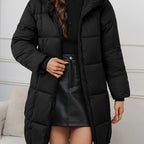Holly | Cozy Longline Hooded Puffer Coat with Minimalist Design - Lumina