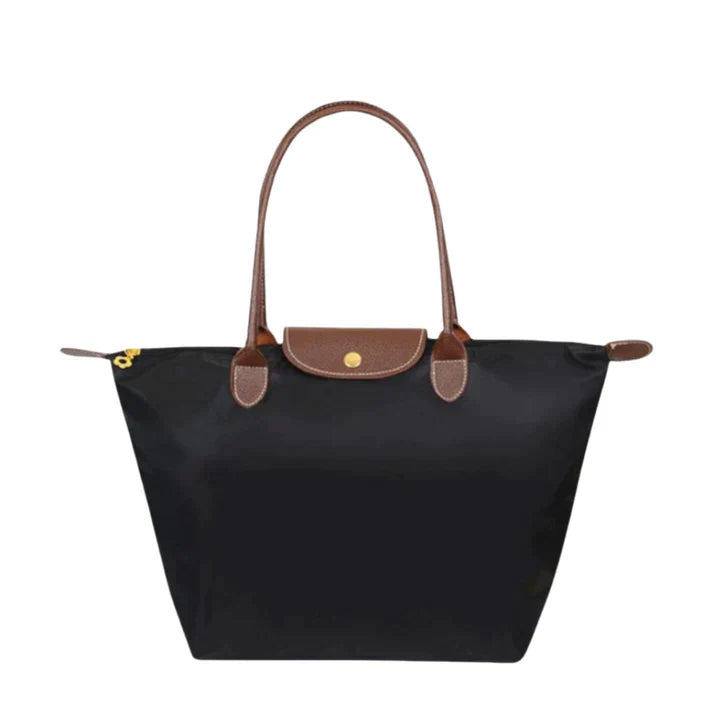 Isabella | Chic Black Faux Leather Handbag with Spacious Design - Lumina