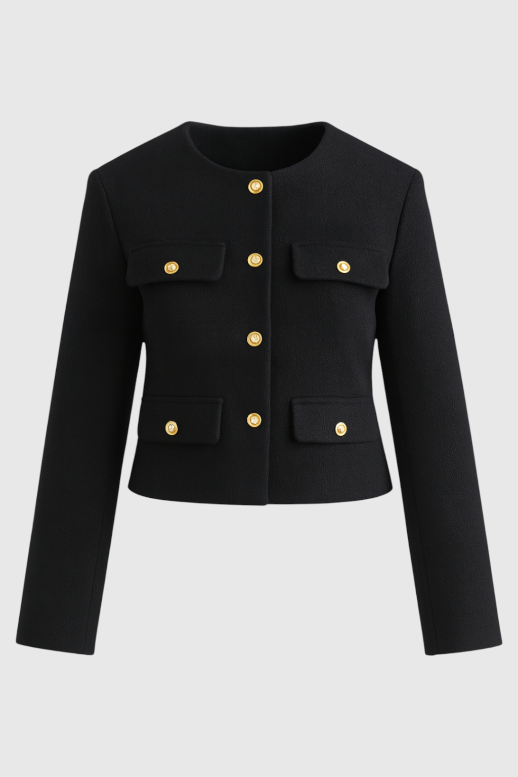 Isabella | Chic Black Short Jacket with Versatile Style - Lumina