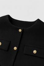 Isabella | Chic Black Short Jacket with Versatile Style - Lumina