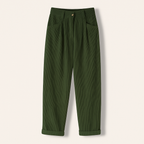 Isabella | Chic Brown Corduroy Trousers with Flattering Fit - Lumina