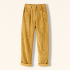 Isabella | Chic Brown Corduroy Trousers with Flattering Fit - Lumina