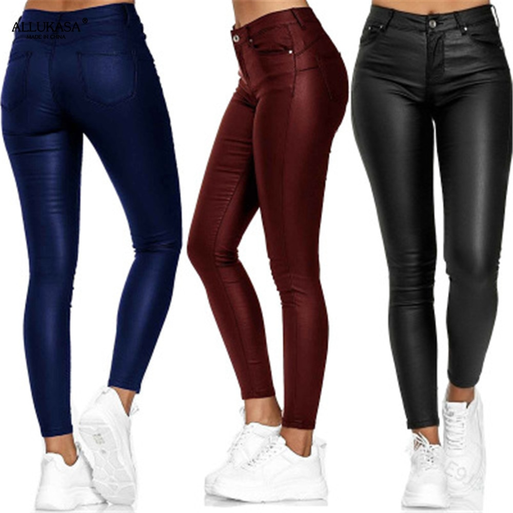 Isabella | Chic Stretch Leather Trousers for Effortless Style - Lumina