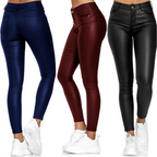 Isabella | Chic Stretch Leather Trousers for Effortless Style - Lumina