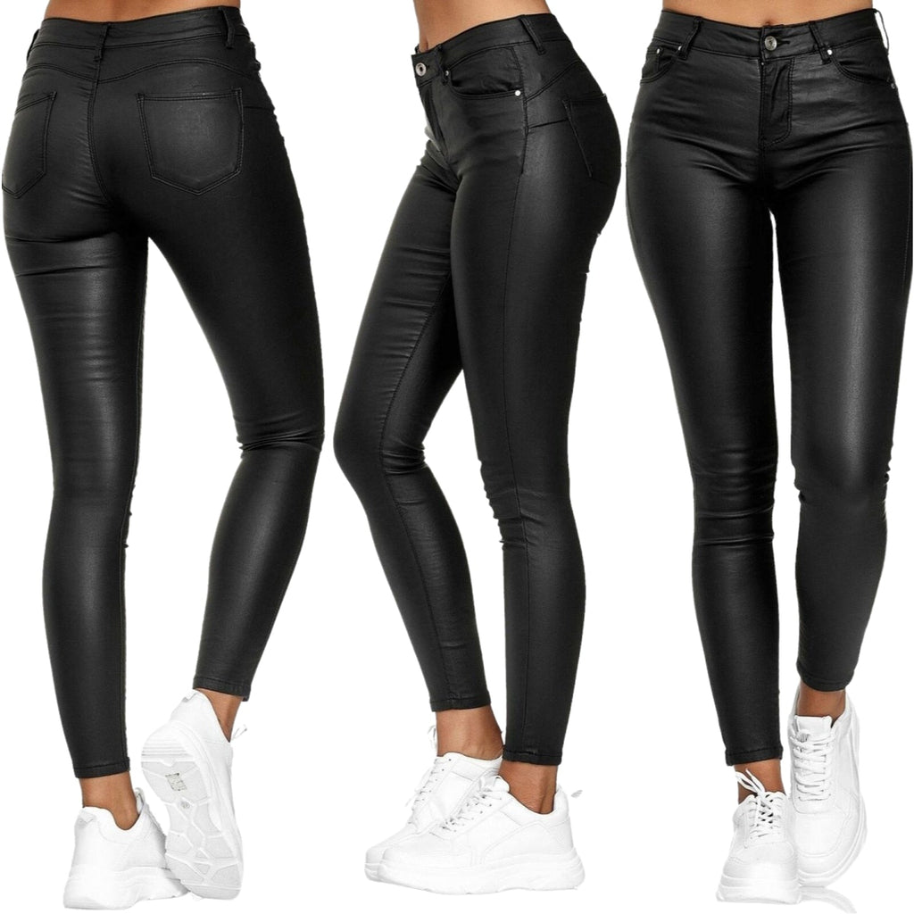 Isabella | Chic Stretch Leather Trousers for Effortless Style - Lumina