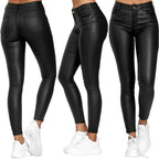 Isabella | Chic Stretch Leather Trousers for Effortless Style - Lumina
