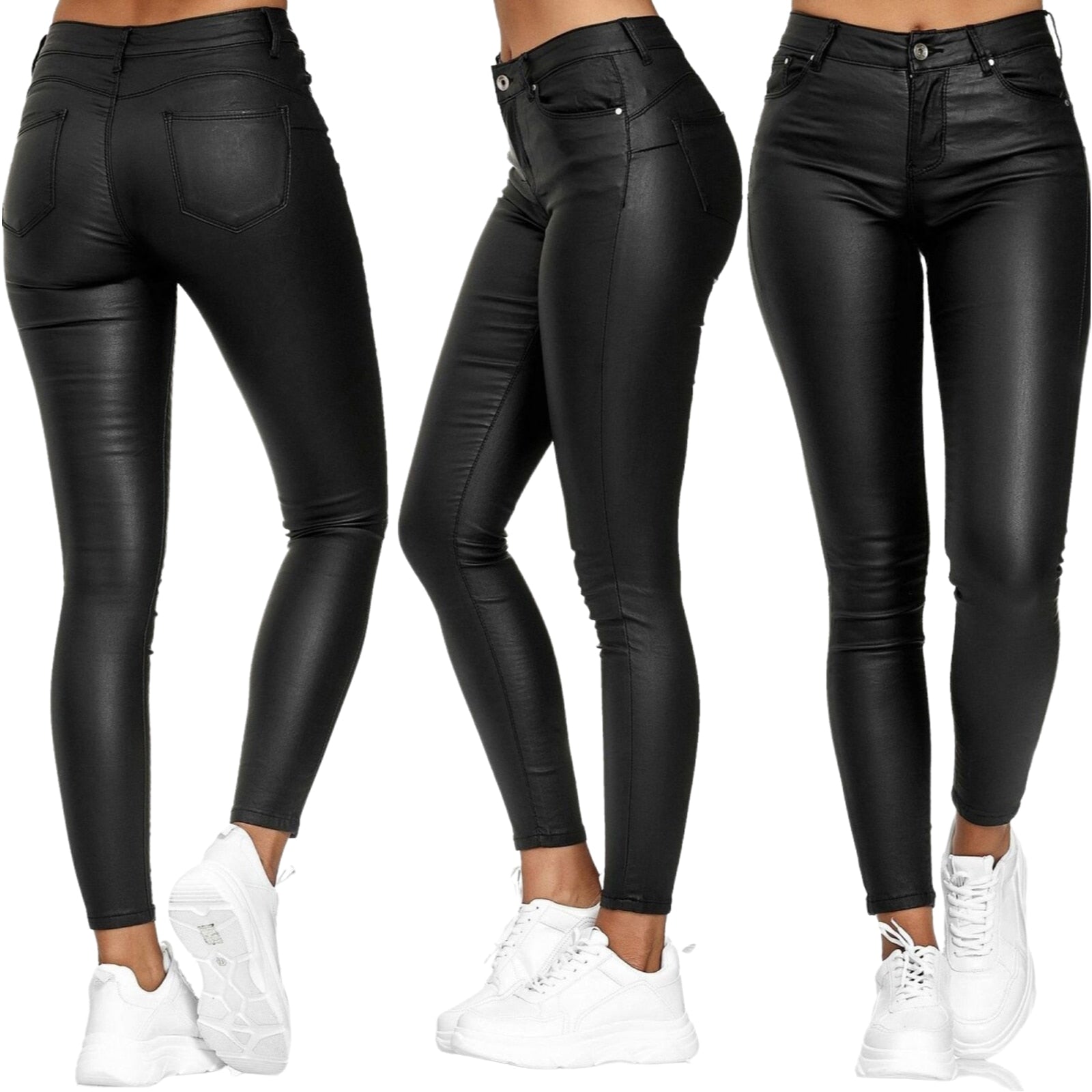 Isabella | Chic Stretch Leather Trousers for Effortless Style - Lumina