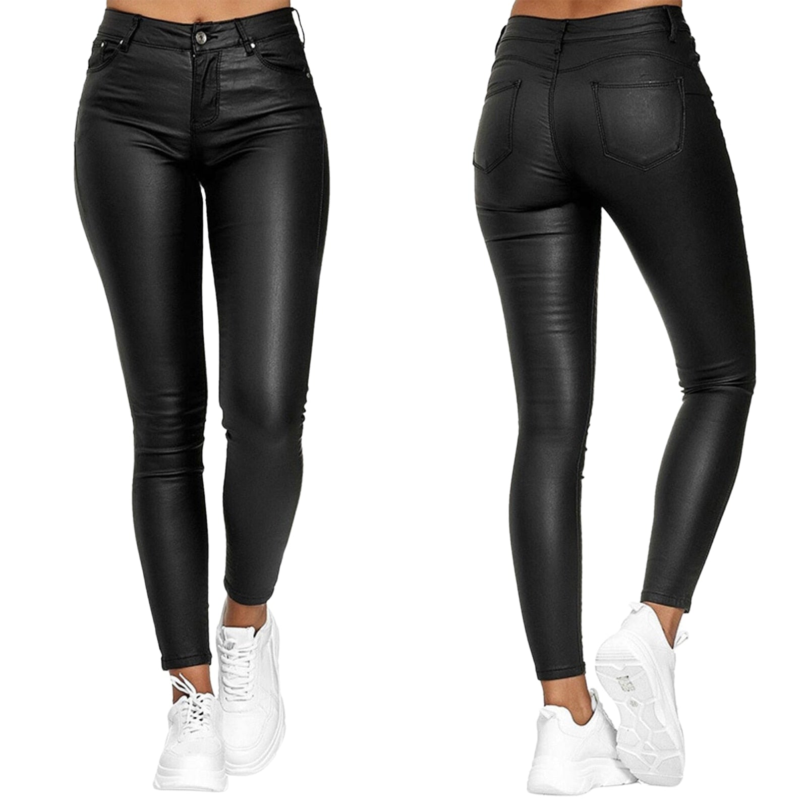 Isabella | Chic Stretch Leather Trousers for Effortless Style - Lumina