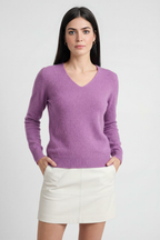 Isabella | Cozy Dark Purple Sweater with Flattering Fit - Lumina