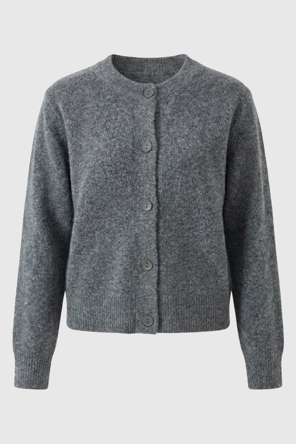 Isabella | Cozy Gray Long Cardigan Sweater with Relaxed Fit - Lumina