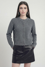 Isabella | Cozy Gray Long Cardigan Sweater with Relaxed Fit - Lumina