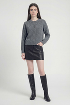 Isabella | Cozy Gray Long Cardigan Sweater with Relaxed Fit - Lumina