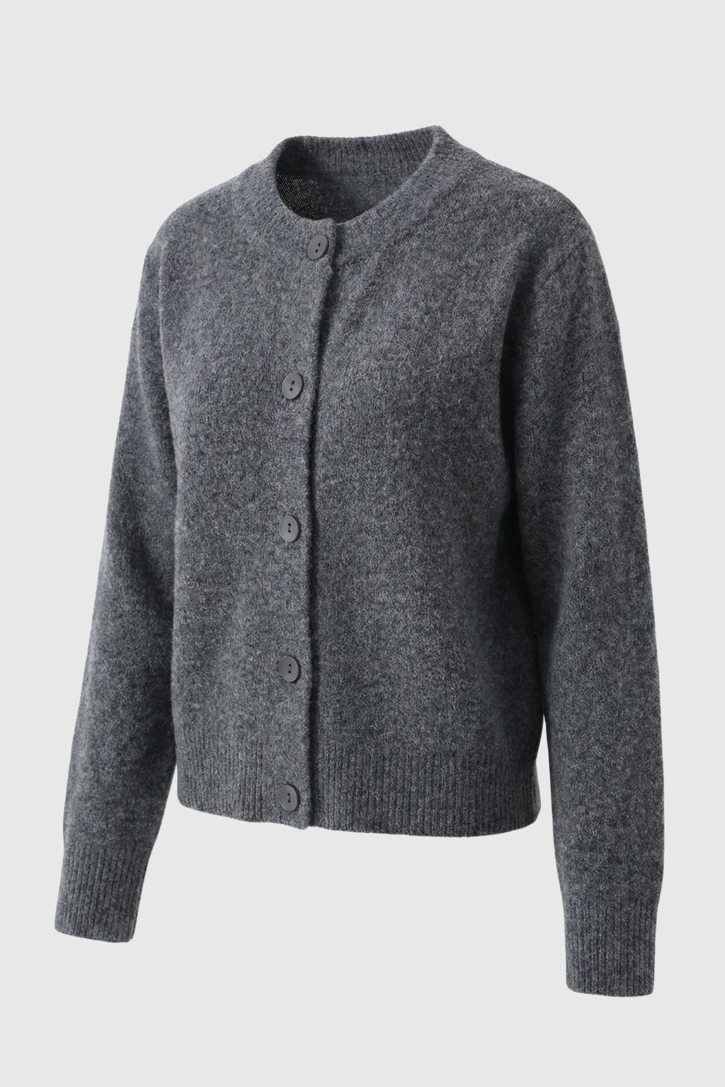 Isabella | Cozy Gray Long Cardigan Sweater with Relaxed Fit - Lumina