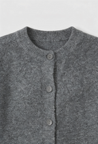 Isabella | Cozy Gray Long Cardigan Sweater with Relaxed Fit - Lumina