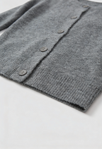 Isabella | Cozy Gray Long Cardigan Sweater with Relaxed Fit - Lumina