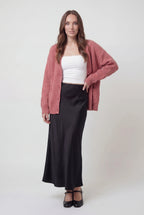 Isabella | Cozy Pink Knit Cardigan Sweater with Relaxed Fit - Lumina
