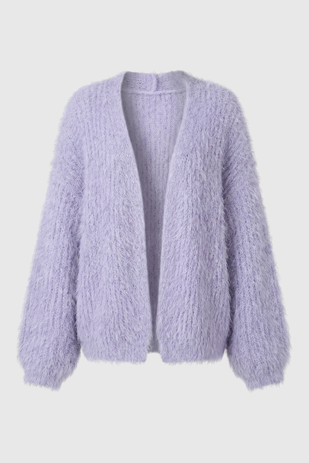 Isabella | Cozy Purple Knit Cardigan with Ribbed Details - Lumina