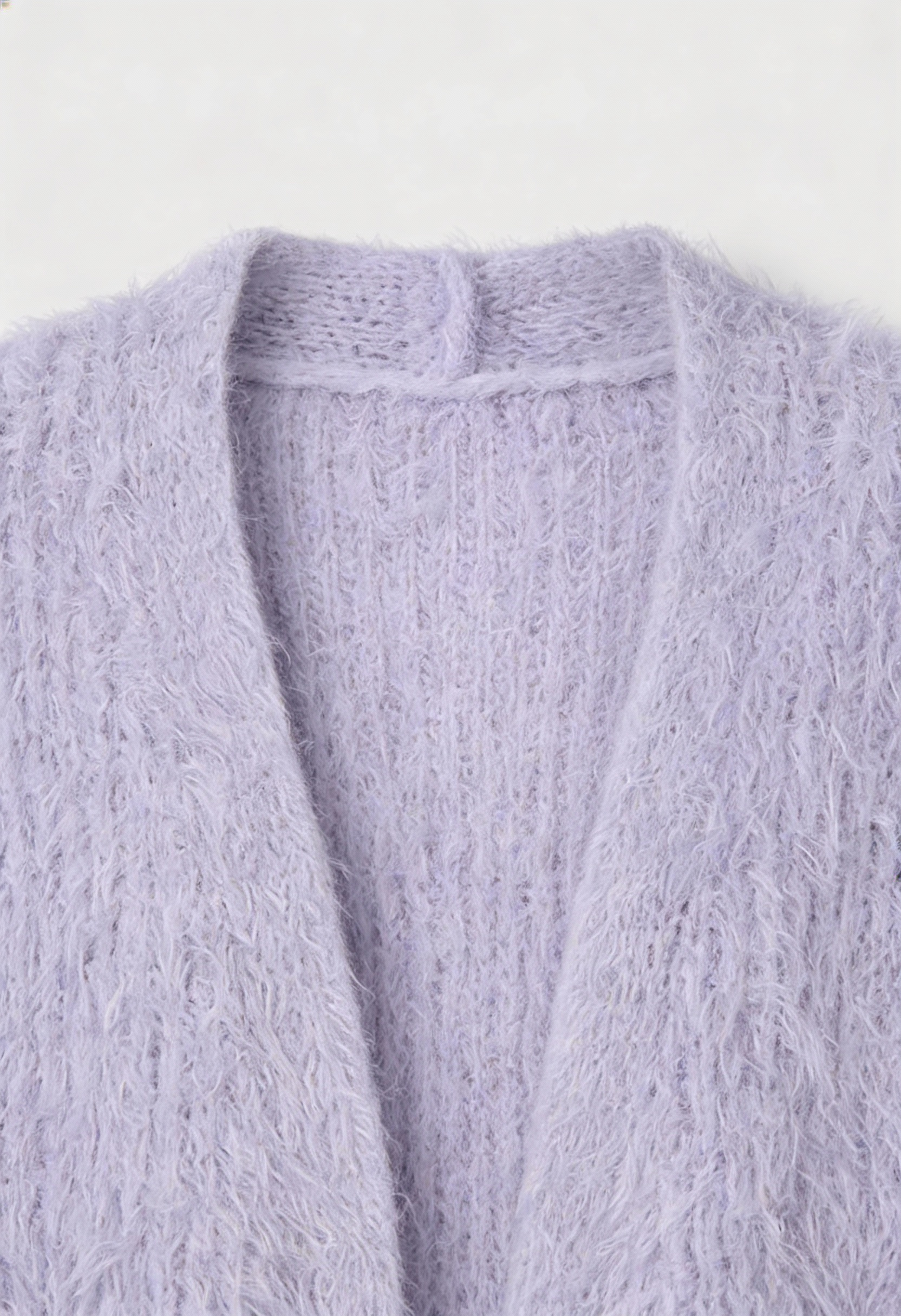 Isabella | Cozy Purple Knit Cardigan with Ribbed Details - Lumina