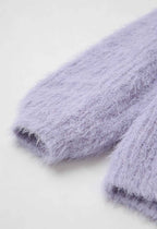 Isabella | Cozy Purple Knit Cardigan with Ribbed Details - Lumina