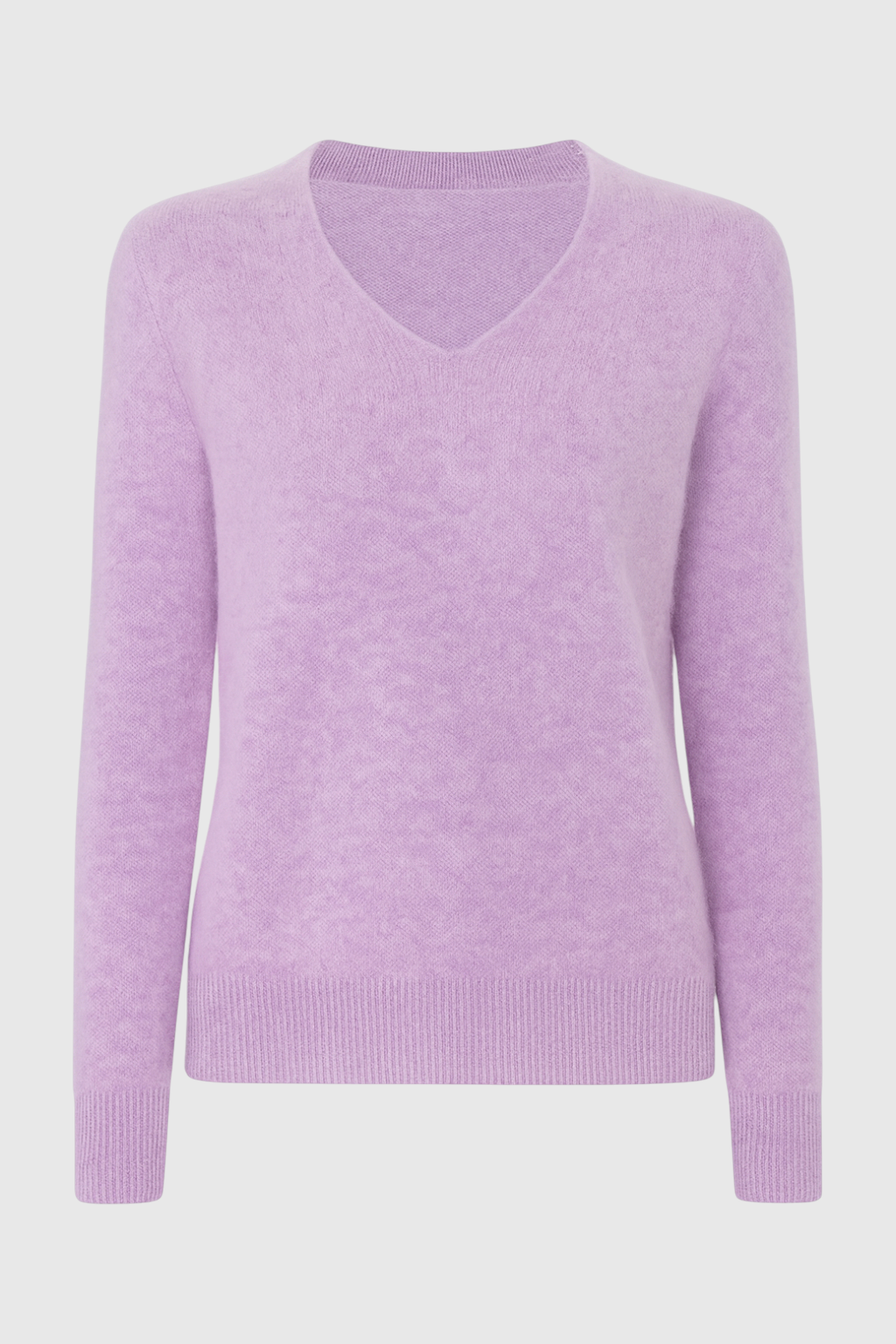Isabella | Cozy Purple Knit Sweater with V-Neckline - Lumina