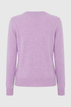 Isabella | Cozy Purple Knit Sweater with V-Neckline - Lumina