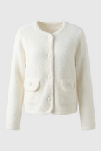 Isabella | Cozy White Open-Front Cardigan Sweater with Relaxed Fit - Lumina