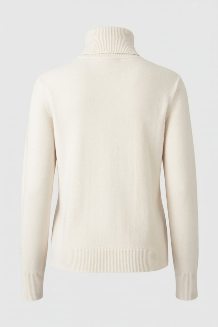 Isabella | Elegant Apricot Turtleneck Sweater with Slim Fit - Lumina