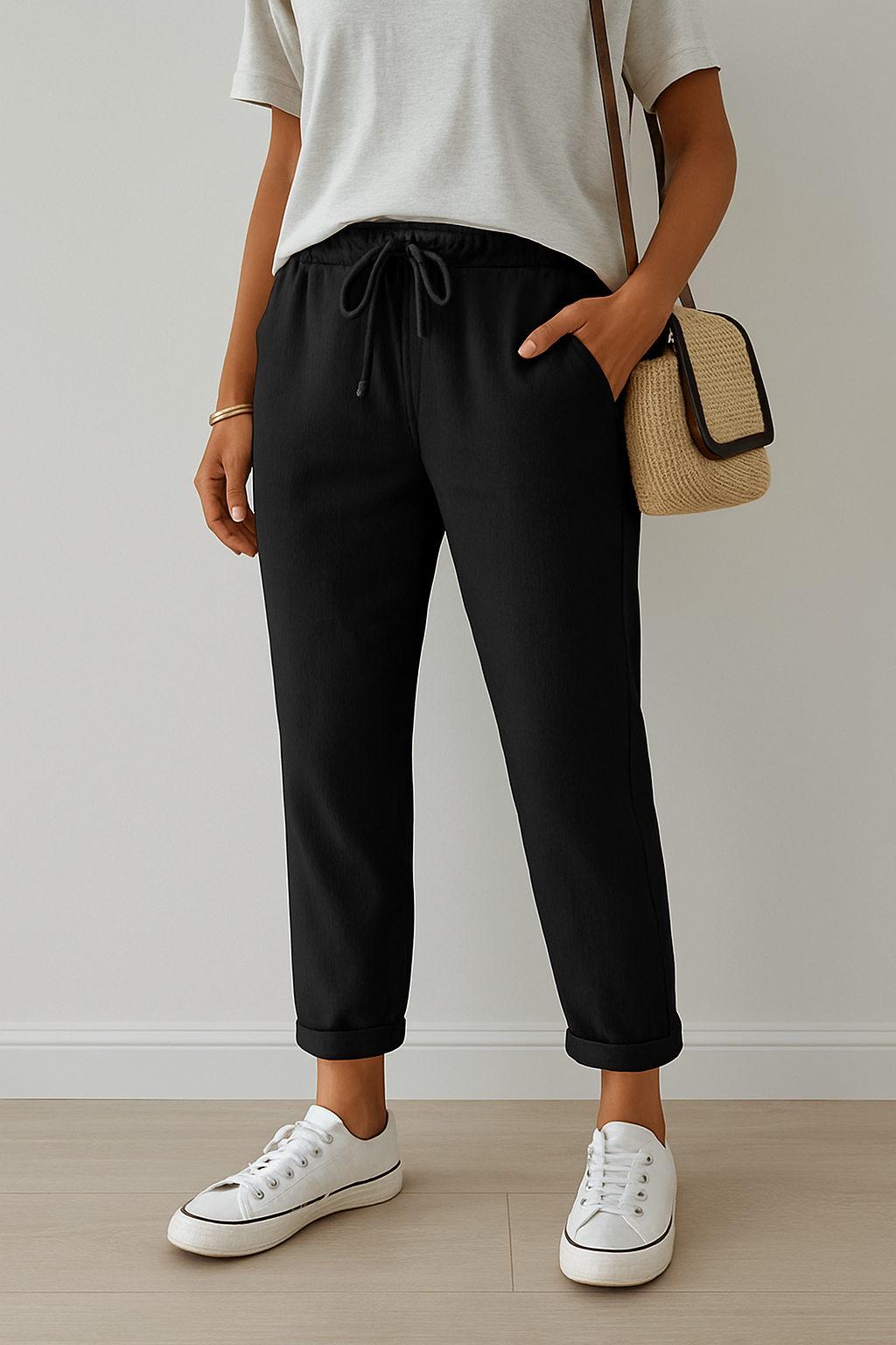 Isabella | Elegant Beige Trousers with Breathable Fabric - Lumina